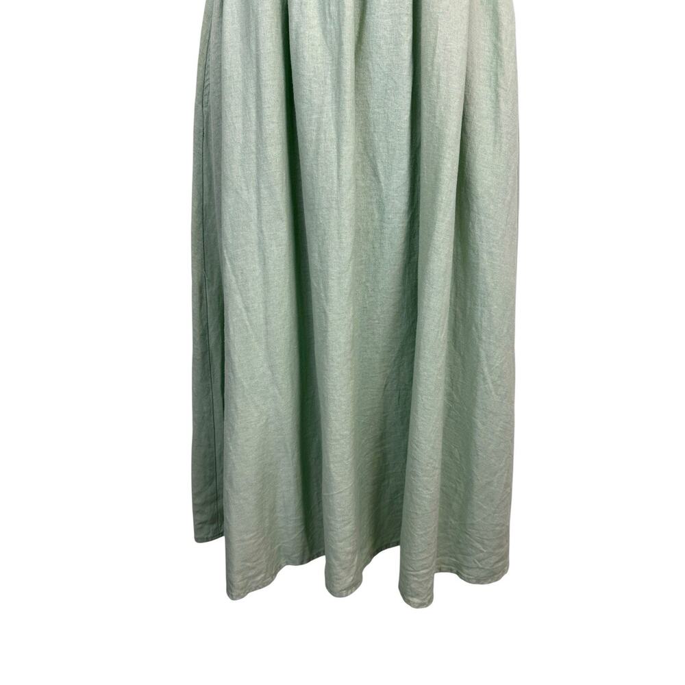 Christian Lacroix Dress Womens 4 Sage Green Linen Feminine Romantic Cottagecore - Picture 3 of 12